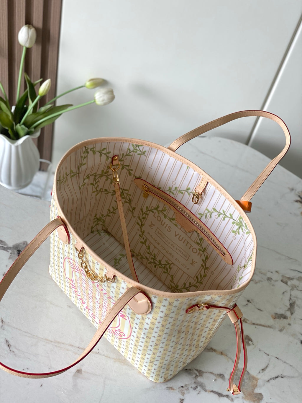 Louis Vuitton Neverfull MM - LV Stamp Light Yellow Monogram