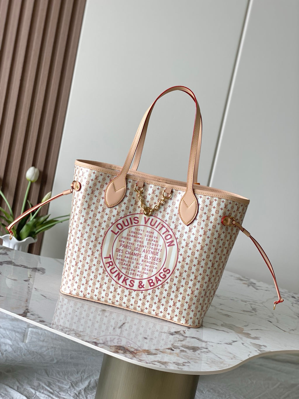 Louis Vuitton Neverfull MM - LV Stamp Nude Monogram