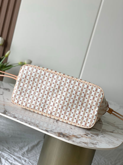 Louis Vuitton Neverfull MM - LV Stamp Nude Monogram