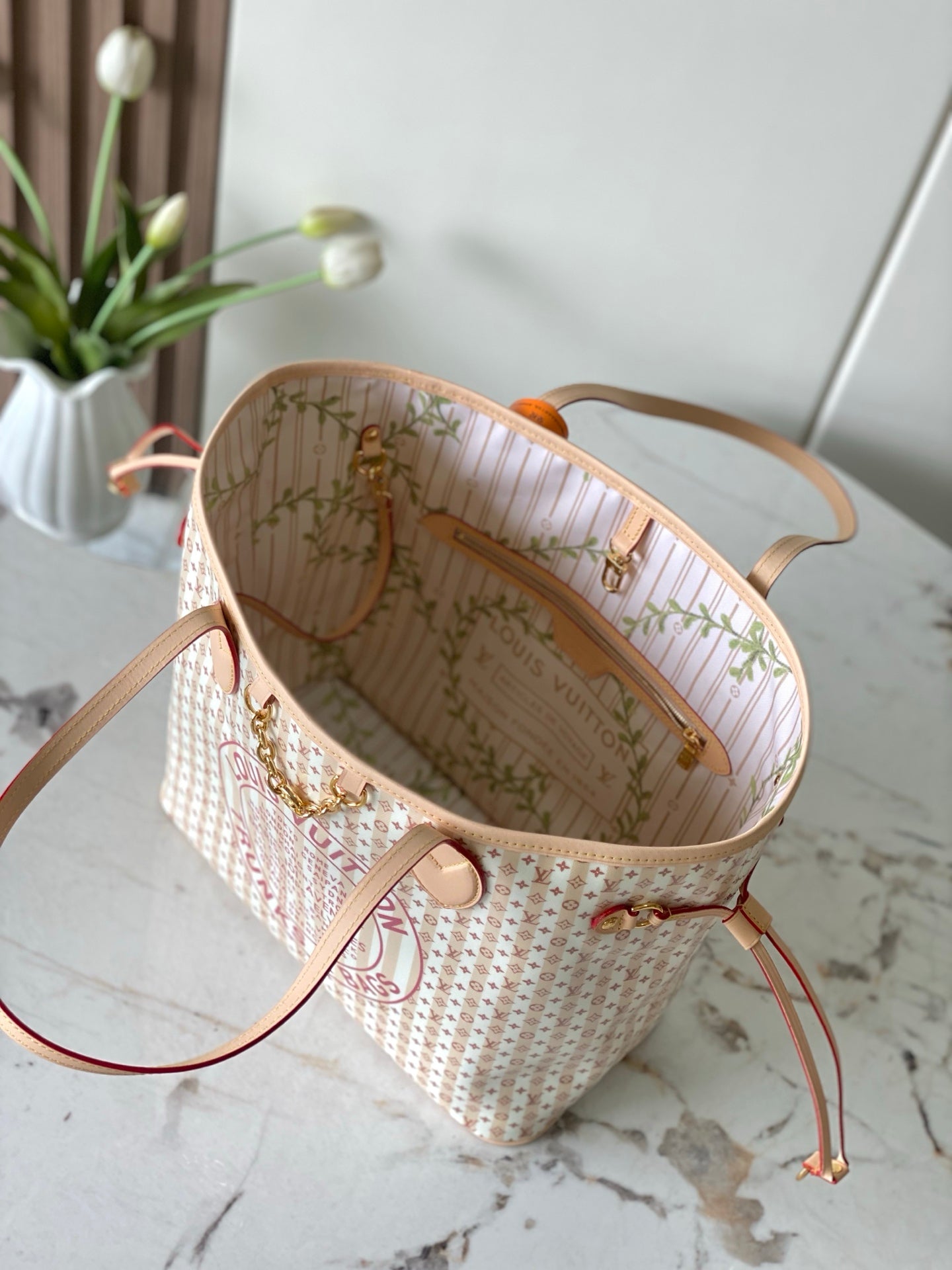 Louis Vuitton Neverfull MM - LV Stamp Nude Monogram