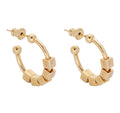 Fendi Graphic Gold-Toned Alphabet Dice Logo C-Hoop Earrings