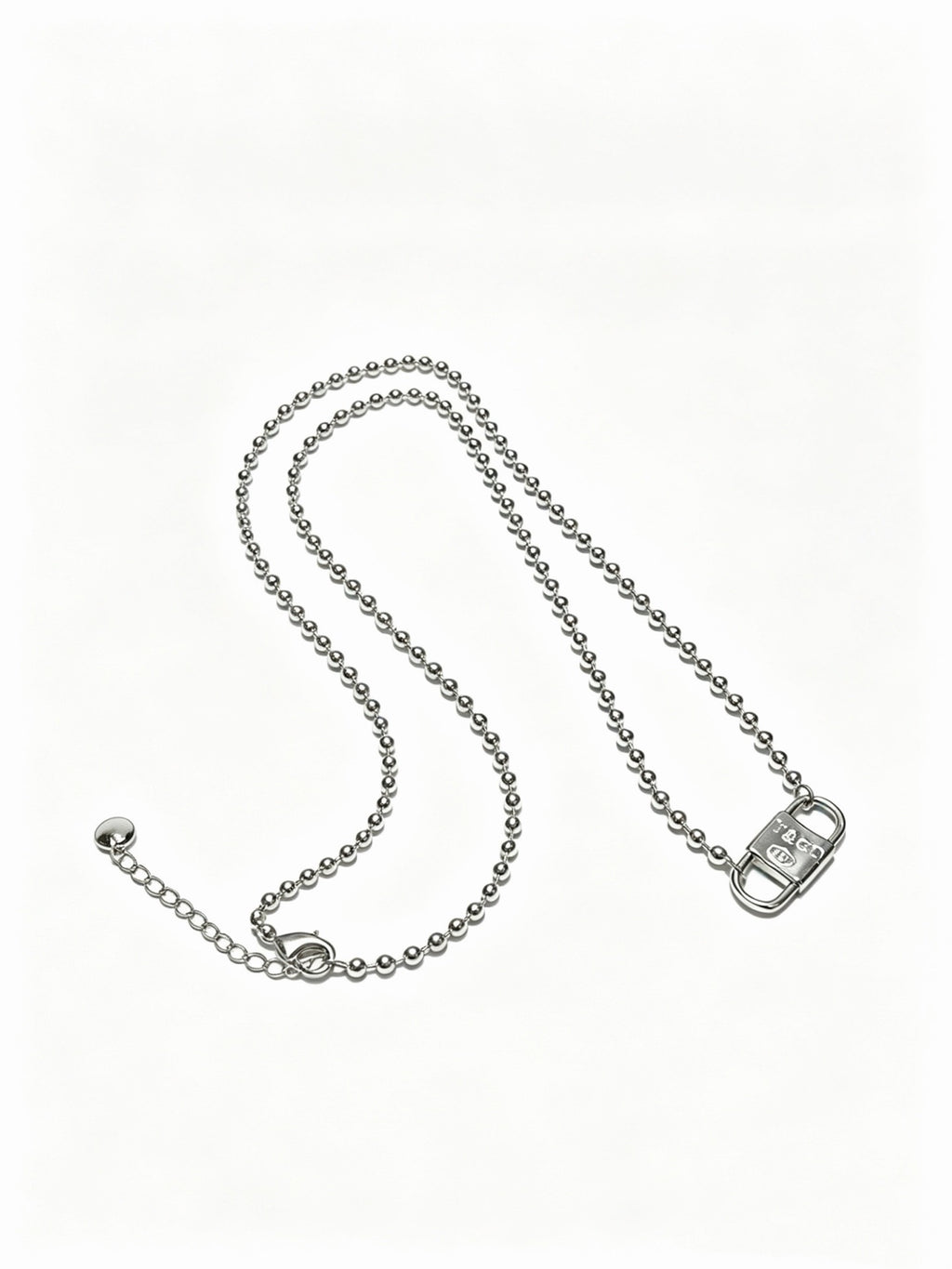 Tiffany & Co. Return to Tiffany Sterling Silver Bead Chain Padlock Pendant Necklace