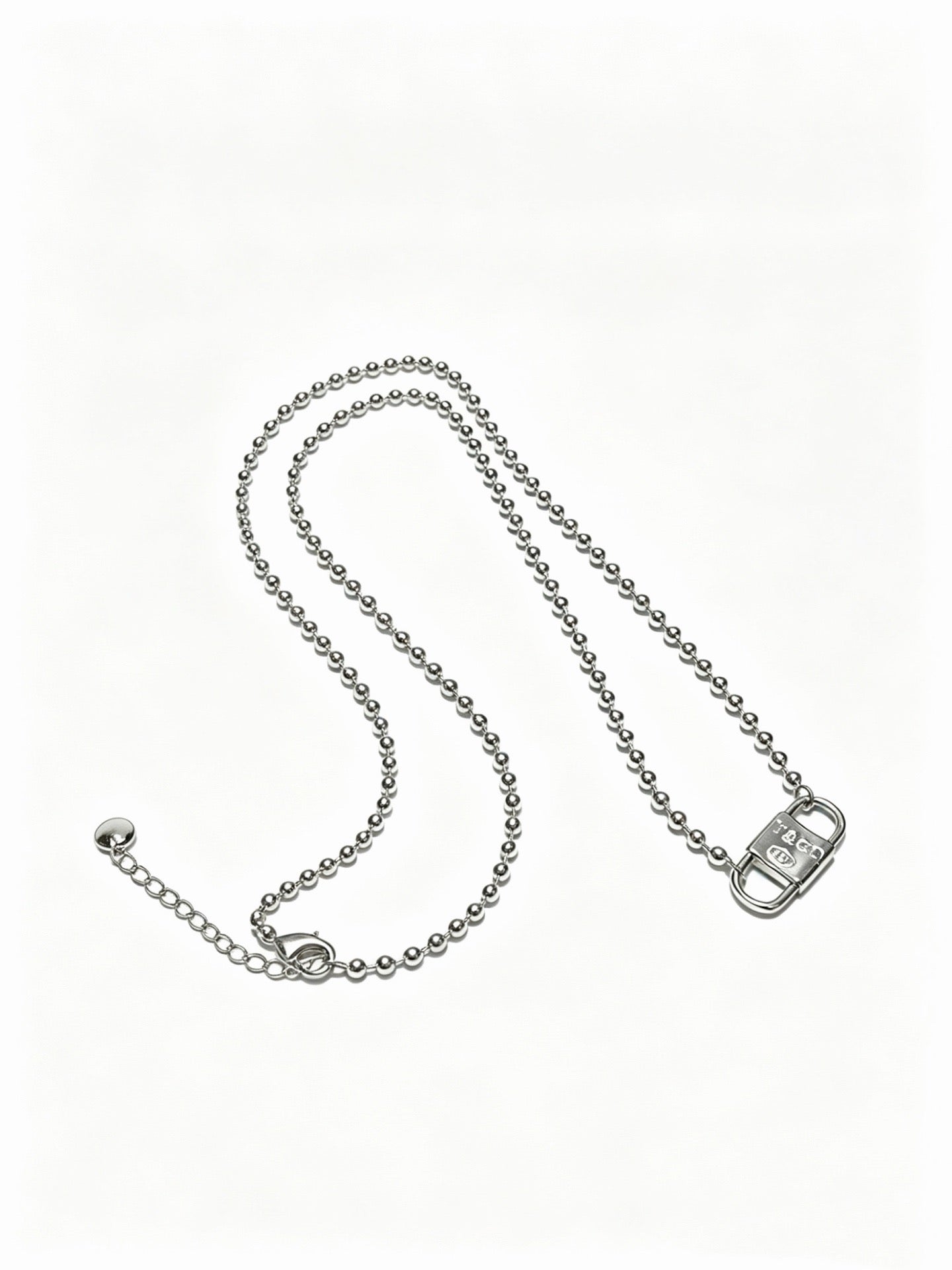 Tiffany & Co. Return to Tiffany Sterling Silver Bead Chain Padlock Pendant Necklace