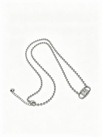 Tiffany & Co. Return to Tiffany Sterling Silver Bead Chain Padlock Pendant Necklace