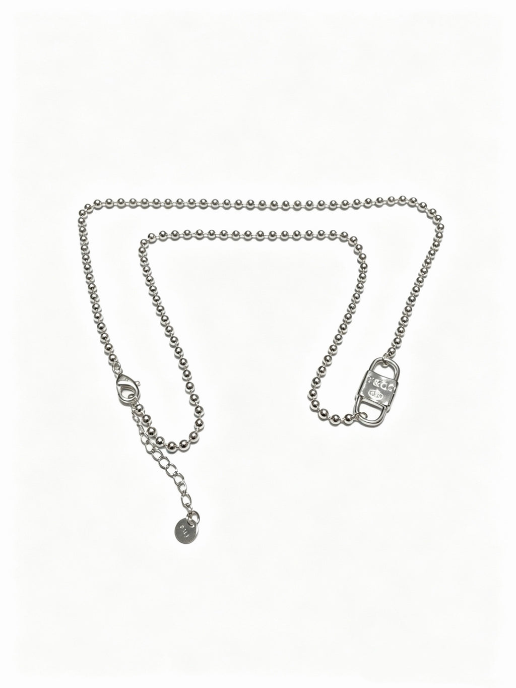 Tiffany & Co. Return to Tiffany Sterling Silver Bead Chain Padlock Pendant Necklace