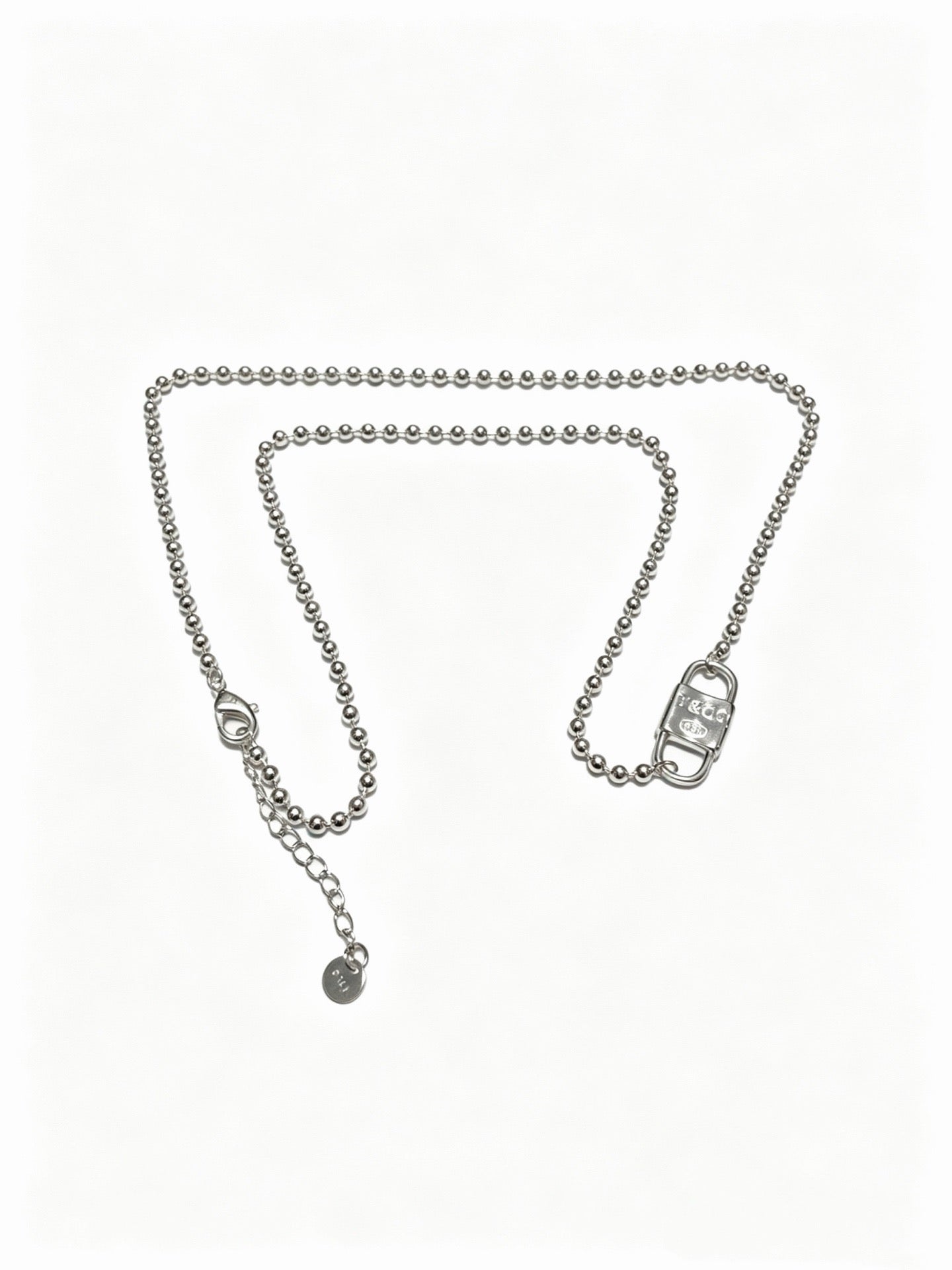 Tiffany & Co. Return to Tiffany Sterling Silver Bead Chain Padlock Pendant Necklace
