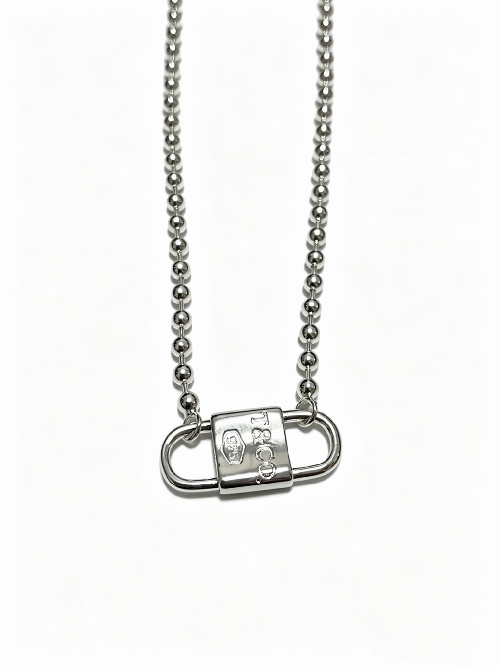 Tiffany & Co. Return to Tiffany Sterling Silver Bead Chain Padlock Pendant Necklace