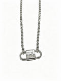 Tiffany & Co. Return to Tiffany Sterling Silver Bead Chain Padlock Pendant Necklace