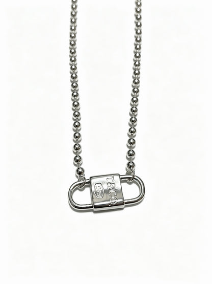 Tiffany & Co. Return to Tiffany Sterling Silver Bead Chain Padlock Pendant Necklace