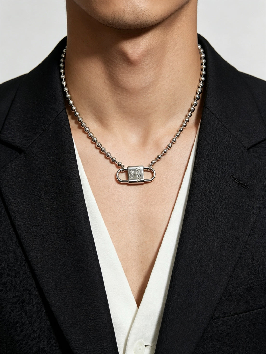 Tiffany & Co. Return to Tiffany Sterling Silver Bead Chain Padlock Pendant Necklace