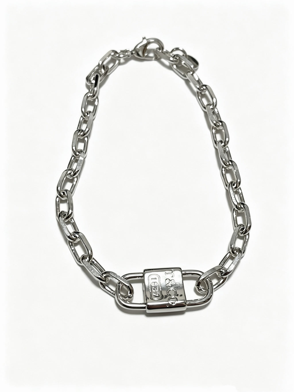 Tiffany & Co. 1837 Sterling Silver Industrial Link Chain Padlock Bracelet