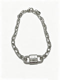 Tiffany & Co. 1837 Sterling Silver Industrial Link Chain Padlock Bracelet