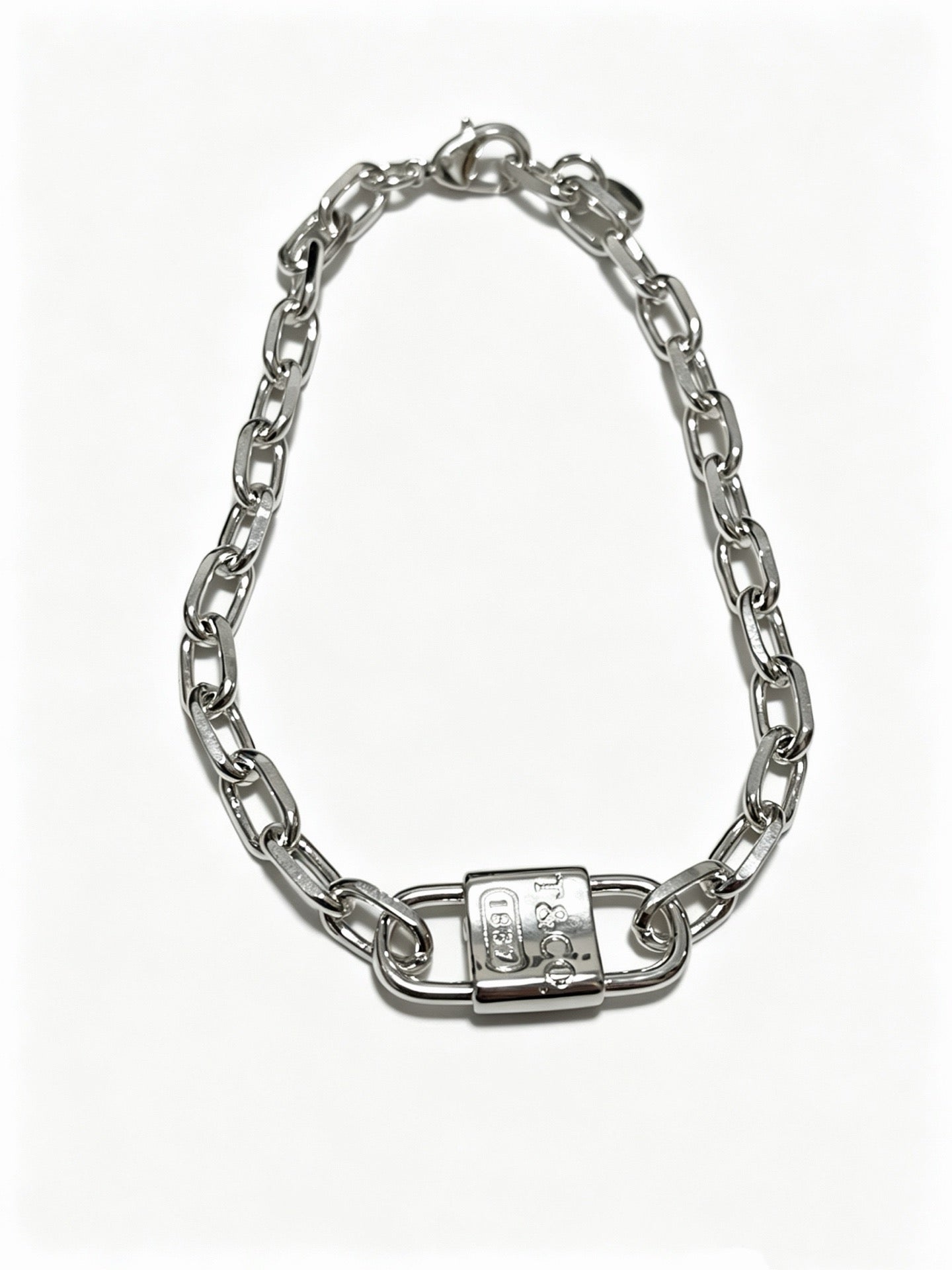 Tiffany & Co. 1837 Sterling Silver Industrial Link Chain Padlock Bracelet