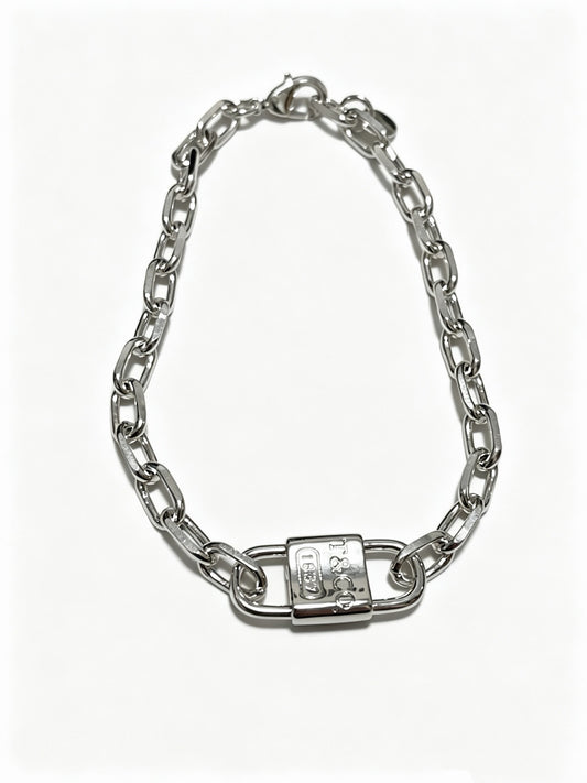 Tiffany & Co. 1837 Sterling Silver Industrial Link Chain Padlock Bracelet