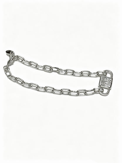 Tiffany & Co. 1837 Sterling Silver Industrial Link Chain Padlock Bracelet