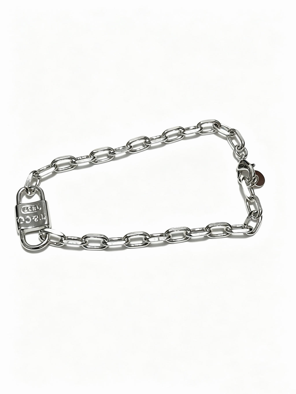 Tiffany & Co. 1837 Sterling Silver Industrial Link Chain Padlock Bracelet
