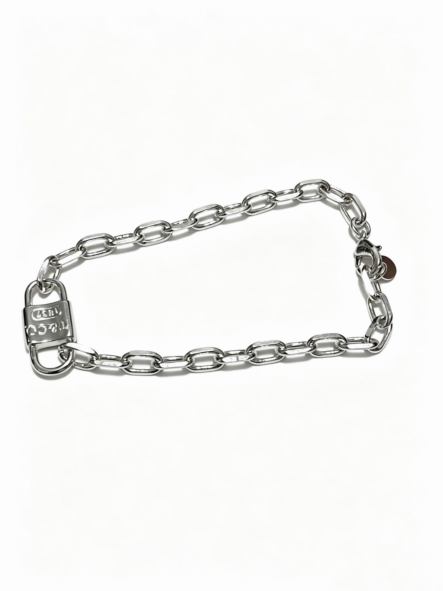 Tiffany & Co. 1837 Sterling Silver Industrial Link Chain Padlock Bracelet