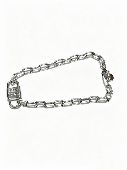 Tiffany & Co. 1837 Sterling Silver Industrial Link Chain Padlock Bracelet