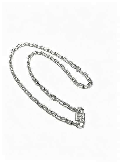 Tiffany & Co. 1837 Sterling Silver Industrial Link Chain Padlock Pendant Necklace
