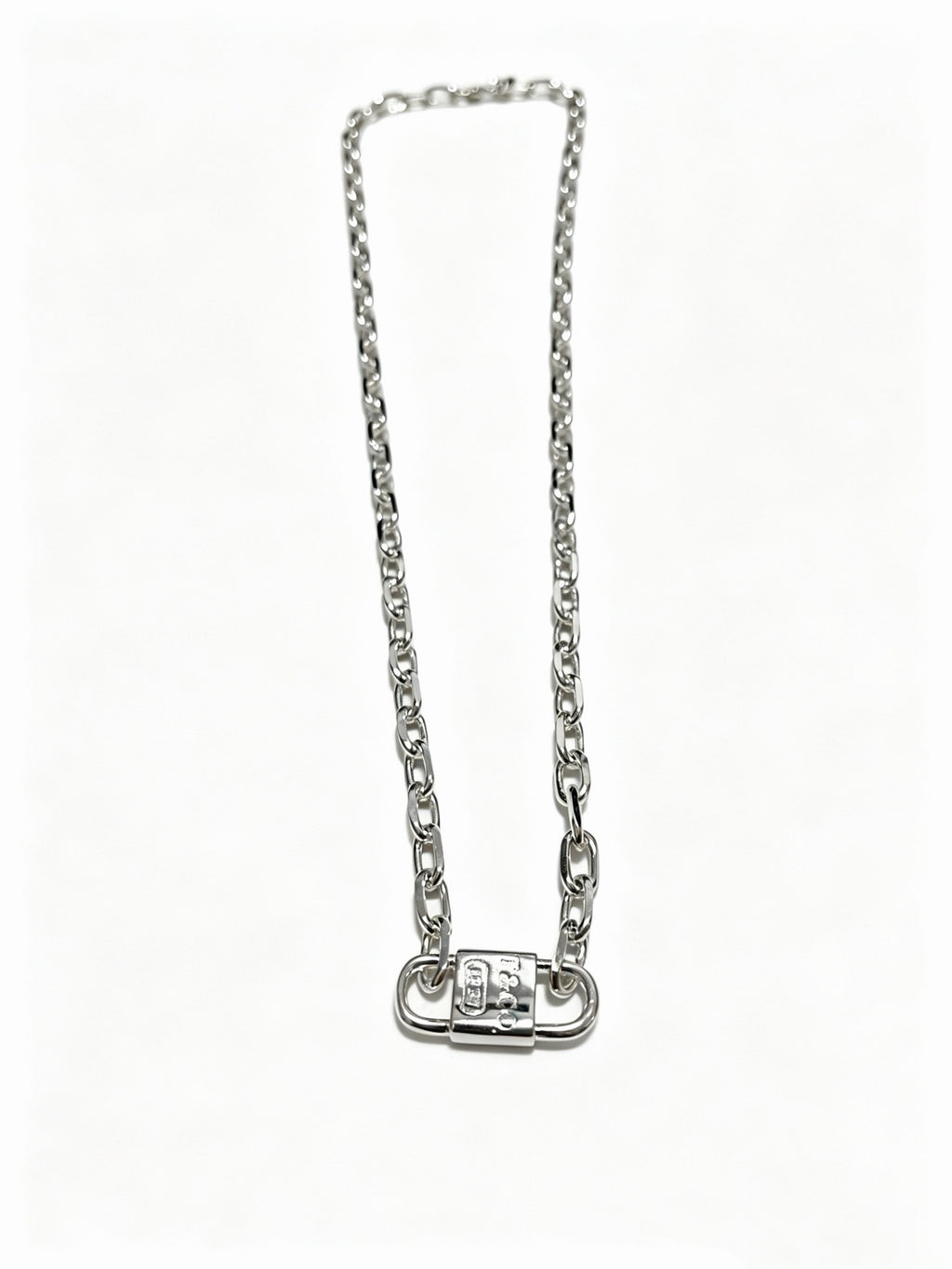 Tiffany & Co. 1837 Sterling Silver Industrial Link Chain Padlock Pendant Necklace