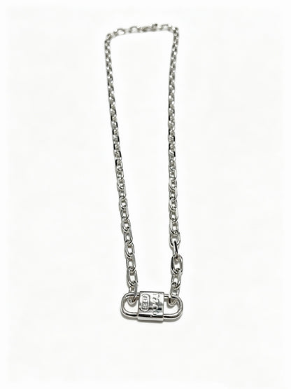 Tiffany & Co. 1837 Sterling Silver Industrial Link Chain Padlock Pendant Necklace