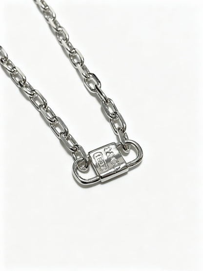 Tiffany & Co. 1837 Sterling Silver Industrial Link Chain Padlock Pendant Necklace