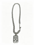 Tiffany & Co. 1837 Makers Sterling Silver Link Chain I.D. Military Tag Pendant Necklace