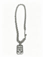 Tiffany & Co. 1837 Makers Sterling Silver Link Chain I.D. Military Tag Pendant Necklace