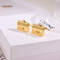 CELINE Style Gold-Tone Triomphe Mini Bag Charm Drop Leverback Earrings
