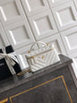 Chanel 26P Lunchbox Vanity Bag — Milk White Caviar Leather with Antique Gold Hardware