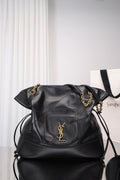 Saint Laurent Jamie Shopping Bag — Black Nappa Lambskin with Antique Gold Hardware