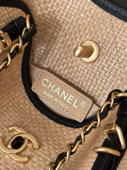 Chanel 25S Maxi Hobo Bag — Grass-Woven Cowhide Tote