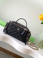 Chanel 24K Quilted Lambskin Camera Bag — Black with Silver Hardware