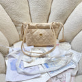 Chanel 25 Mini Hobo Bag Beige Lambskin & Gold
