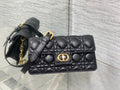 Dior Jolie Flap Bag Black Cannage Lambskin & Gold Pearl — New