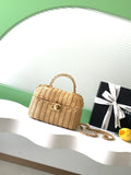 Chanel 26C Wicker Box Bag — Natural Rattan with Gold Hardware