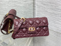 Dior Jolie Flap Bag Burgundy Cannage Lambskin & Gold Pearl — New