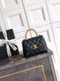 Chanel Coco Handle Small 14 Black Gold Diamond Handle 25A