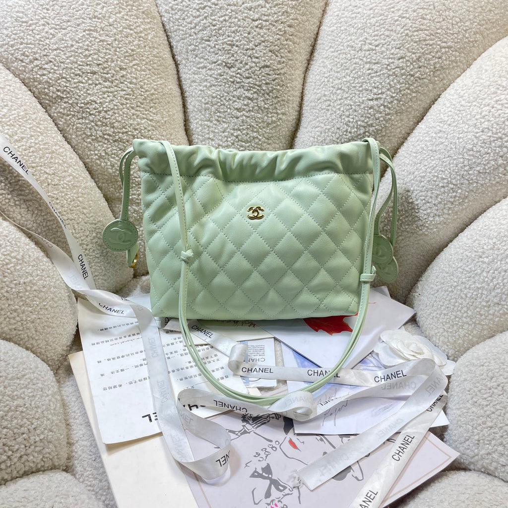 Chanel 25 Small Hobo Bag Mint Green Lambskin & Gold