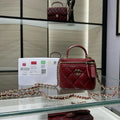 Chanel 25S Ultra Mini Vanity Case Bordeaux Red Quilted Calfskin with Chain Handle AP2198