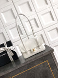 Chanel 26C Small Kelly Shopping Tote — Milky White Caviar Leather with Gold Hardware