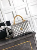 Chanel Coco Handle 23 Platinum Silver Gold Diamond Handle 25A