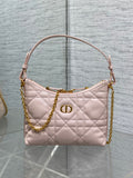 Dior Caro Hobo Bag Blush Pink Cannage Lambskin & Gold