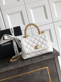 Chanel Coco Handle 19 Ivory White Gold Diamond Handle 25A
