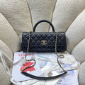 Chanel 26P Coco Handle Horizontal Flap Bag Black Caviar & Silver