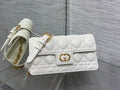 Dior Jolie Flap Bag White Cannage Lambskin & Gold Pearl — New