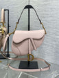 Dior Saddle Bag — Powder Rose Grained Calfskin with Gold Hardware