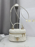 Dior Adiorable Mini Vanity Case — White Cannage Lambskin with Gold Hardware