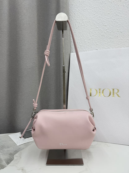 Dior D-Cushion Camera Bag — Blush Pink Ultra-Soft Lambskin with Silver Hardware