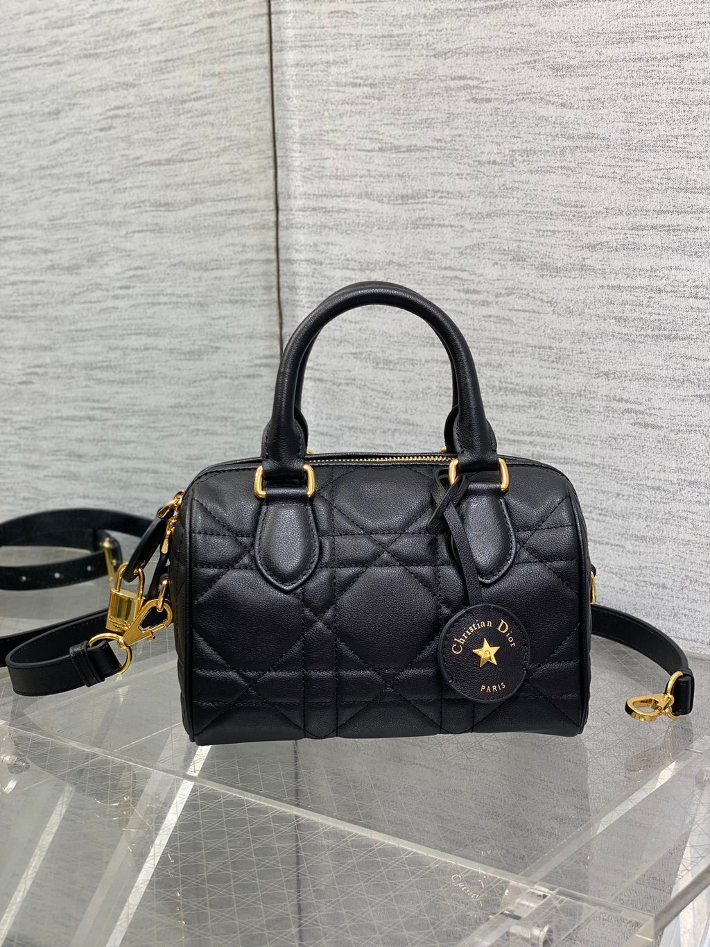 Dior Groove 20 Mini Boston Bag — Black Cannage Lambskin